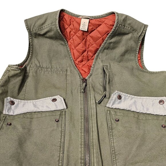 Duluth Trading Co Women's Can-Do Canvas Work Cotton Olive Barn Vest - Picture 8 of 11